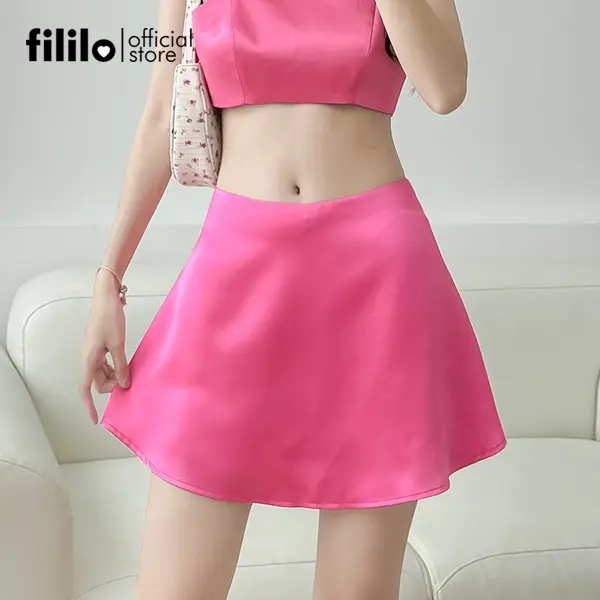 Chân Váy Ngắn Xòe A 34cm Cạp Lưng Thấp FILILO Vải Lụa Noris SkirtThiết Kế Chuẩn Form