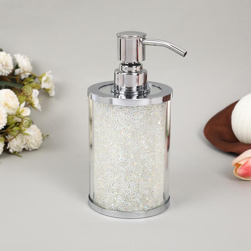 Glitter Bathroom Soap Dispenser, 2 Counts Press Type Soap Dispenser, Bathroom Supplies for Home Hotel 8
