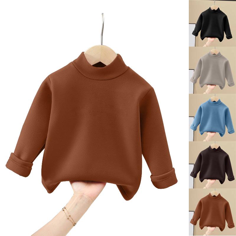 Áo giữ nhiệt cho trẻ em MOONBE , áo thun dài tay cổ cao bé trai bé gái mặc giữ ấm mùa đông - Áo giữ nhiệt MB24