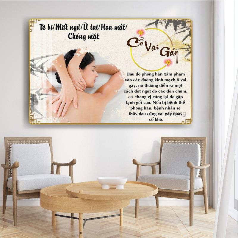 TRANH Dán Cổ Vai Gáy - TRANH FOMEX dán tường SPA DƯỠNG SINH, Decor Phòng khách, Spa Decor Tường Treo Tường