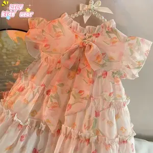 Lily Kids 1-7 Tahun Gaun Anak Perempuan, Gaun Musim Panas, Versi Korea Baru Rok Anak Asing, Pakaian Anak Super Peri, Gadis Kecil, Rok Putri, Pasang