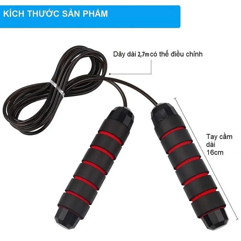 Dây Nhảy 2024 lõi thép(Ko tạ) Tập Thể Dục Thể Thao (màu ngẫu nhiên) 8