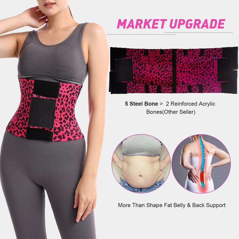 Belt Waist Cincher Ab Belt Tummy Control Body Shaper with Triple Wrap Women Fabrics Nylon Adjustable Multicolor Lady Festival  Lady Comfort Fabrics  Fits Sexy Waist Trainer Shapewear Yellow Elastic Leopard Pieces Polyester Abdominal Binder Belly Binder 2