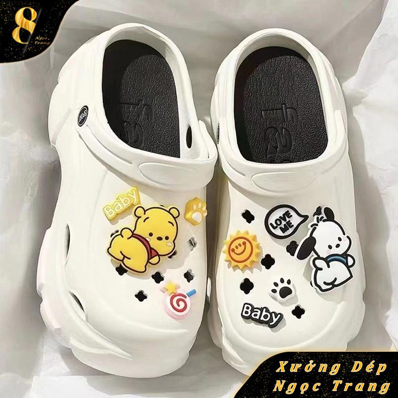 Dép Nữ, đế cao Đế Giày Coros, Thích Hợp mùa thu đông, Tăng Chiều Cao, Eva Không Trơn Trượt,Winnie-the-Pooh,Pochacco , Hàng Mới Về 2025 dép  mây DéP Shoes