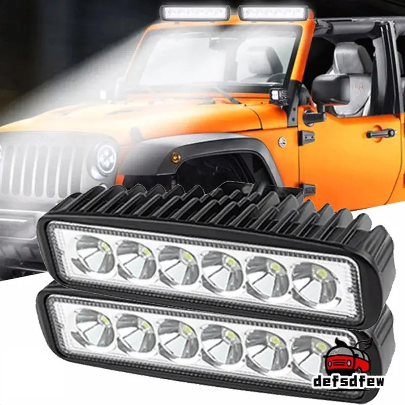 Đèn Tạo Không Khí Ô Tô, 12V, 6LED, 18W, Đèn Lái Xe Ban Ngày Đèn Rọi Độ Sáng Cao, Đèn Đường, Đèn Đường, Đèn Hỗ Trợ, Giao Hàng 24 Giờ, Thanh Toán Khi Nhận Hàng, Thích Hợp Cho Xe Địa Hình
