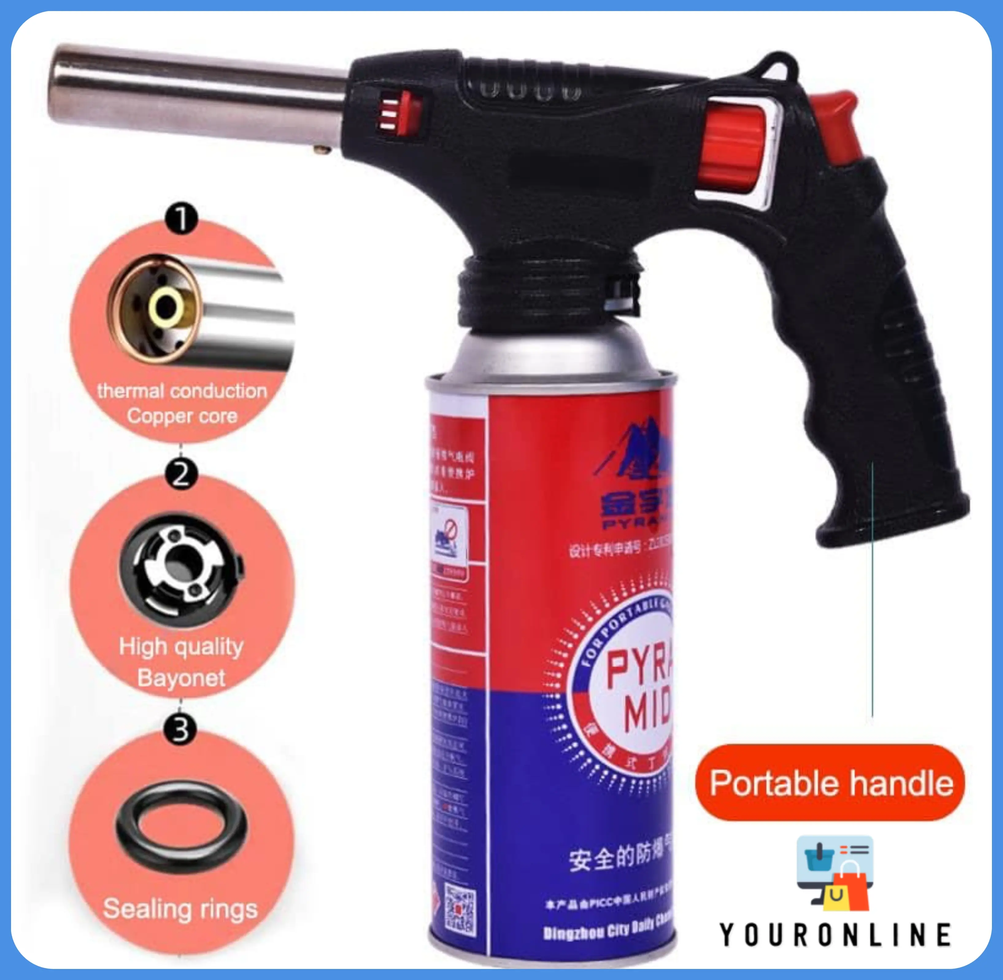 (butane not included) gas blow flame gun model latest blow torch gun Heating BBQ Flame butane