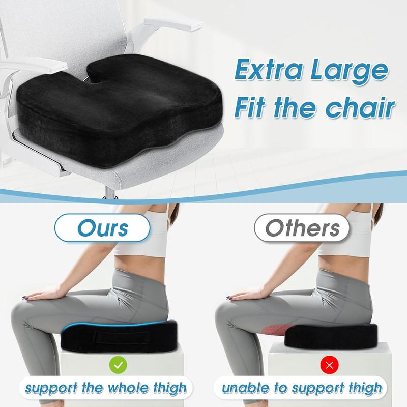 TikTok Shop Seat Cushion Upgraded Thicken Firm Memory Cushion for Enhanced Comfort and Support Chair Pad for Office Chairs and Seats with Extra Cover