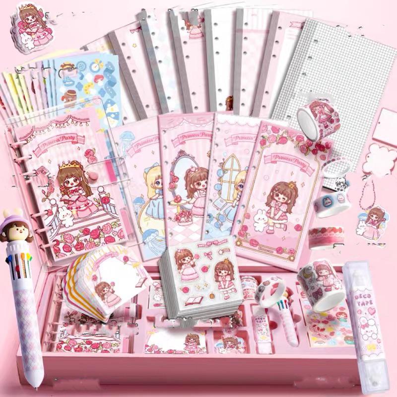 cute diary set djournal book buku jurnal anak dengan diy sticker hadiah tahun baru 2