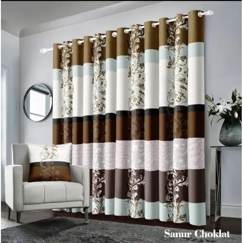 Gorden smokring motif sultan elegan murah 12 Ring/gordyn  smokring 12 Ring Free Tali Bunga Jendela Pintu Curtain gorden  serut 4