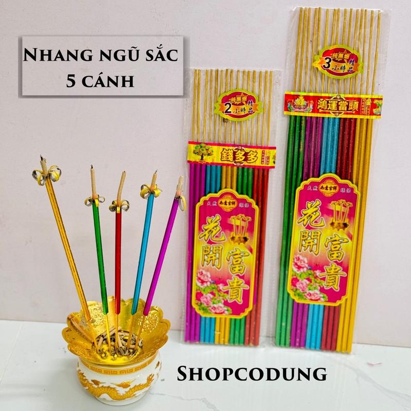Nhang Nở Hoa Phú Quý T,ài Lộ,c 5 cánh nở đẹp 1 bó 15-18 cây nhang ngũ sắc