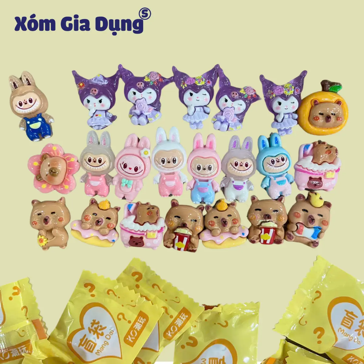 Bộ 30 Túi Bí Mật Tìm Capybara , Labu Labu, Kuromi , ... _làm đồ chơi, đồ handmade, DIY, trang trí ốp điện thoại… đấtsét