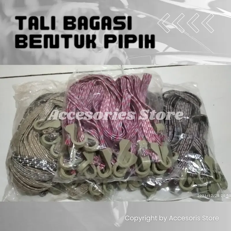 Tali Bagasi Motor Pipih Multifungsi Panjang 2 Meter/Tali Bagasi  Ikat Barang di Motor 6