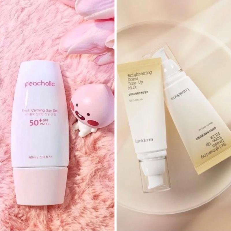 S28_Combo 1 Kem Chống Nắng Peacholic Mẫu Cũ + 1 Kem Ngày Nâng Tone Lumiderm Mới