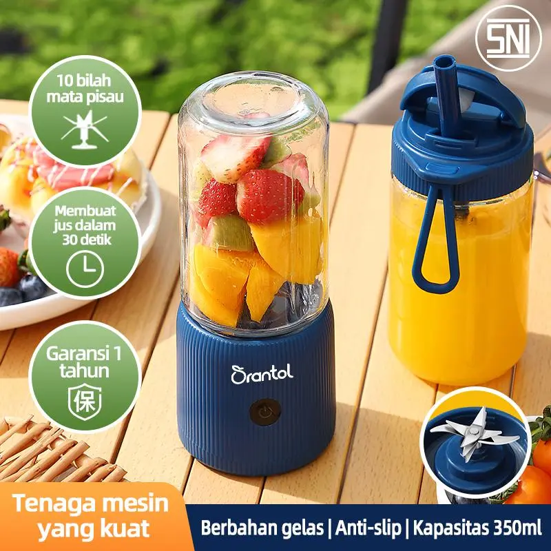 10 Pisau Juicer Stainless Steel Juicer Kaca Tebal Juicer Portabel Mini