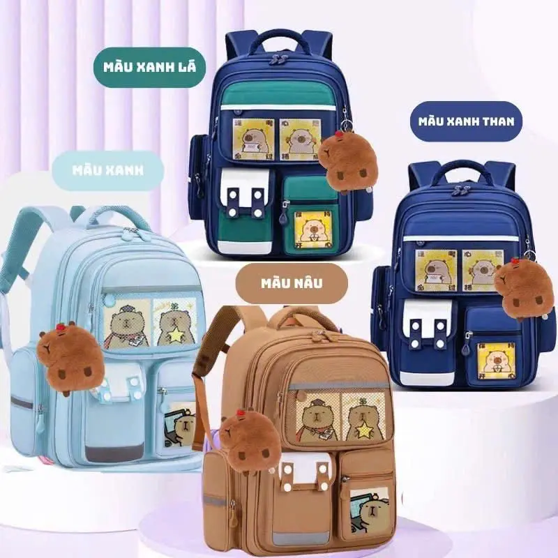 [TẶNG MÓC GẤU GIM CÀI] Balo chống gù Melody Cinnamon Kurumi cho bé gái đi học tiểu học nhiều ngăn họa tiết đáng yêu GIM