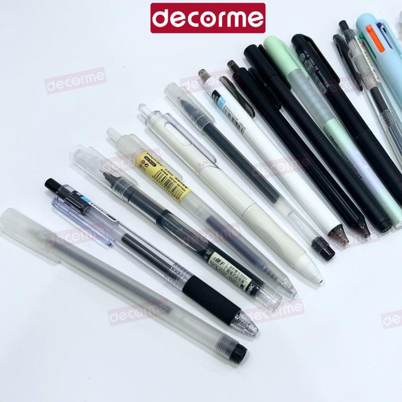 Set 20 bút gel mix đủ mẫu ngẫu nhiên Decorme siêu hot dùng trải nghiệm mực đen xanh ngòi 0.5mm phong cách basic viết cực thích