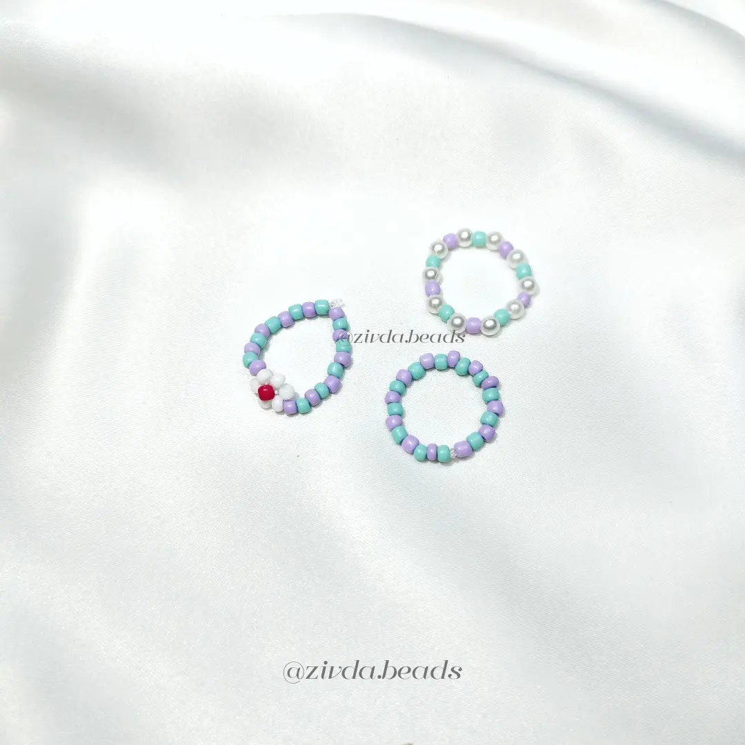 (Min. Order 10Ribu) Zander | Poppy | Ziva Cincin Manik/Cincin/Beads Ring/Ring FREE STICKER