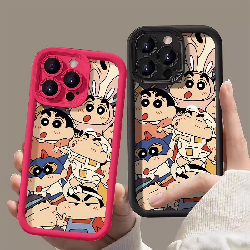 Product Introduction of Ốp Điện Thoại Họa Tiết Gia Đình Bút Chì Màu Nhảy Múa Shin chan, Tương Thích Với iPhone 15promax, 12, 13, 14, 11, xsmax, xs, xr, 7, 8Plus, SE2020, Bảo Vệ Ống Kính, Chống Sốc 4