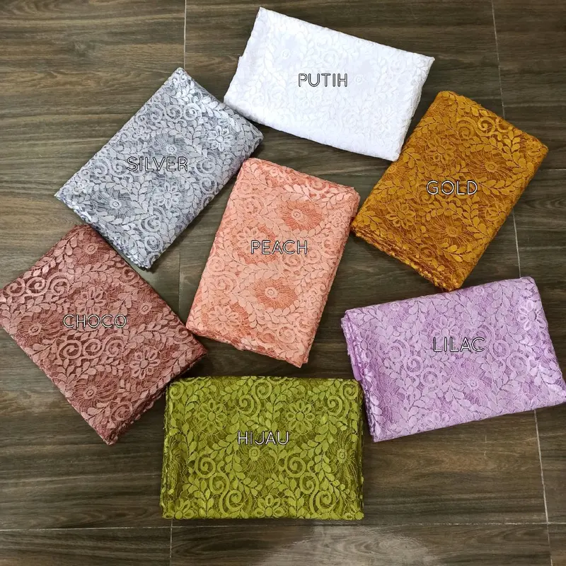 kain brokat semifrance metalic 2baju kebaya 0