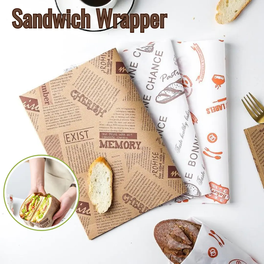 Food Wax Paper 50PCS Sandwich Burger Wrapping Paper 38x28cm DIY Handmade Wrappers Oilproof