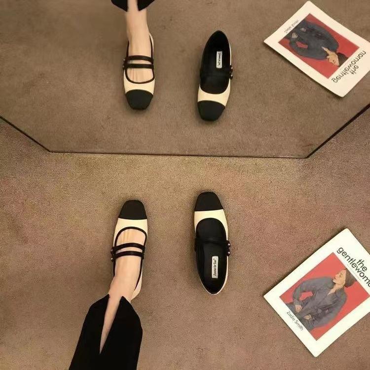 Product Introduction of Shoes Woman Flats Casual Female Sneakers Shallow Mouth Autumn Square Toe Dress Summer Fall New Rubber Lace-Up Mary Janes Basic S 13