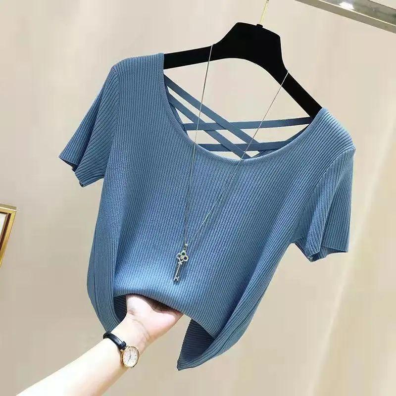 Product Introduction of Áo Lót Nữ ngắn Tay Hở Lưng, Ngoại Cỡ, Hàng Mới Về Mùa Hè, Áo khoét Sợi Lụa Lạnh Áo Lót Ins, Hợp Xu hướng, Bán Chạy, Năm 2025 1