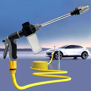 Rociador de espuma de alta presión, portátil y de mano para lavado de autos con lata de espuma desmontable y mango antideslizante, conector universal de rosca para lavado de autos y riego de césped