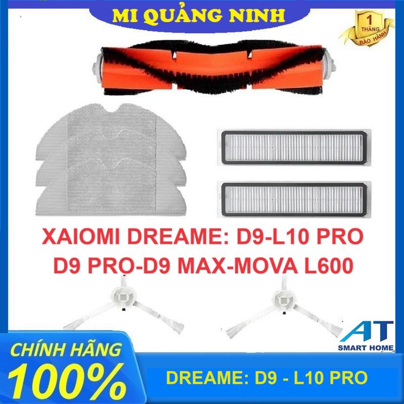 Phụ kiện robot hút bụi Dreame D9, L10 Pro, D9 Pro, D9 Max, Mova L600 - Màng lọc hepa, Chổi chính, Chổi cạnh, Khăn lau
