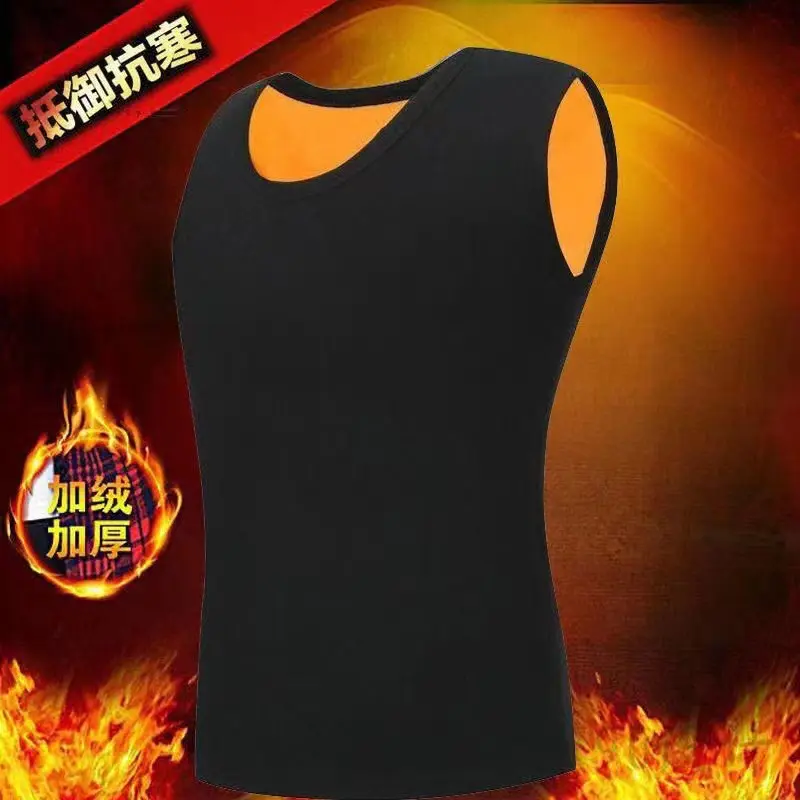 Áo Vest Giữ Nhiệt, Lót Lông Cừu, Dày Dặn, Dành Cho Nam Giới, Thích Hợp Cho Mùa Thu Và Mùa Đông, Phong Cách Trẻ Trung, Màu Trơn Bó Sát Và Ôm Sát, Thiết Kế Đẹp Trai, Thích Hợp Cho Thể Thao Cơ Bản, Áo Vest Đồ Lót