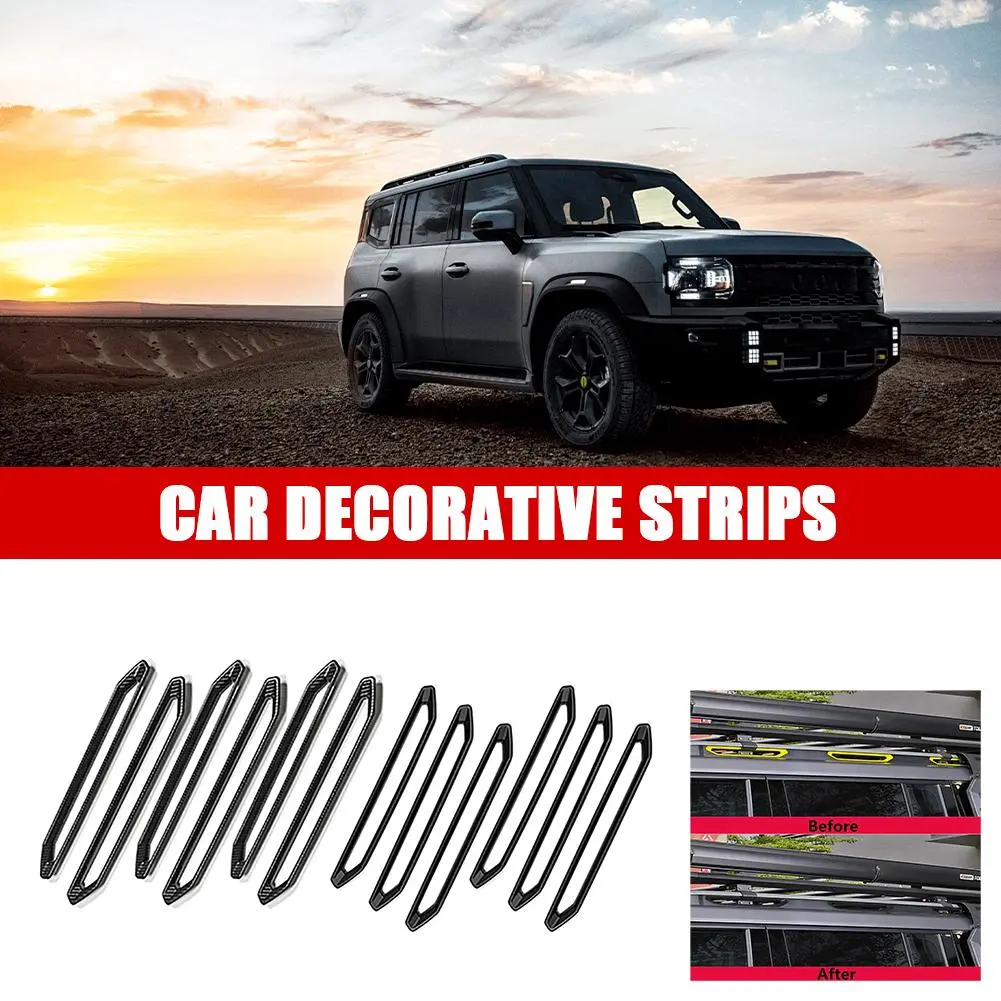 6Pcs Roof Rack Trim Strip For Chery Jetour Travel Ler T2 Luggage Rack Patch Car Accessories Exterior Car Stickers Decorating Decal Automobiles Parts