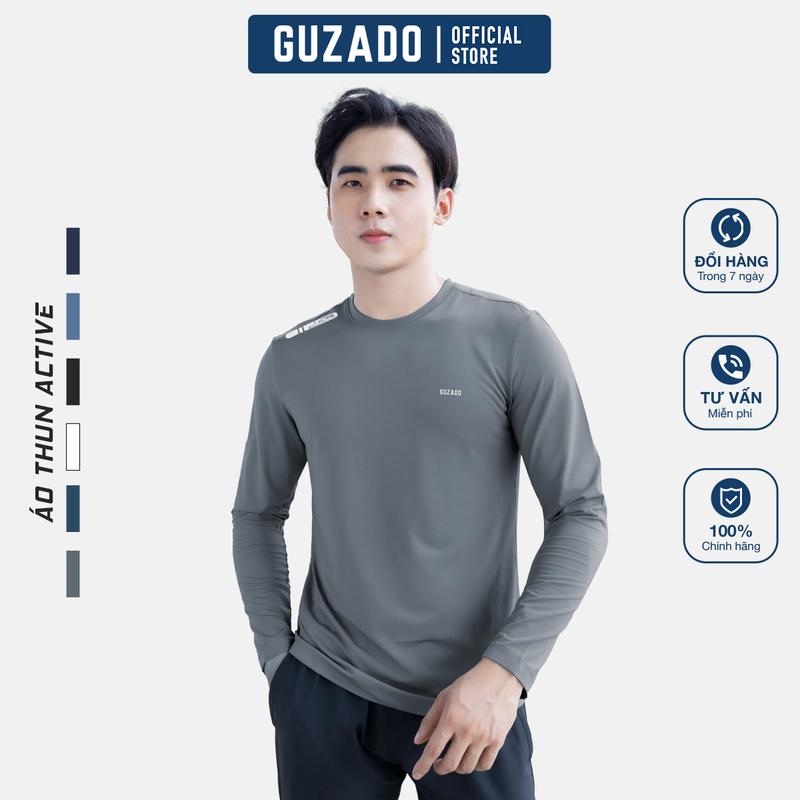 Áo Thun Nam Dài Tay GUZADO Công Nghệ Heattech Giữ Nhiệt New 8 Màu Cơ Bản GDT01 1