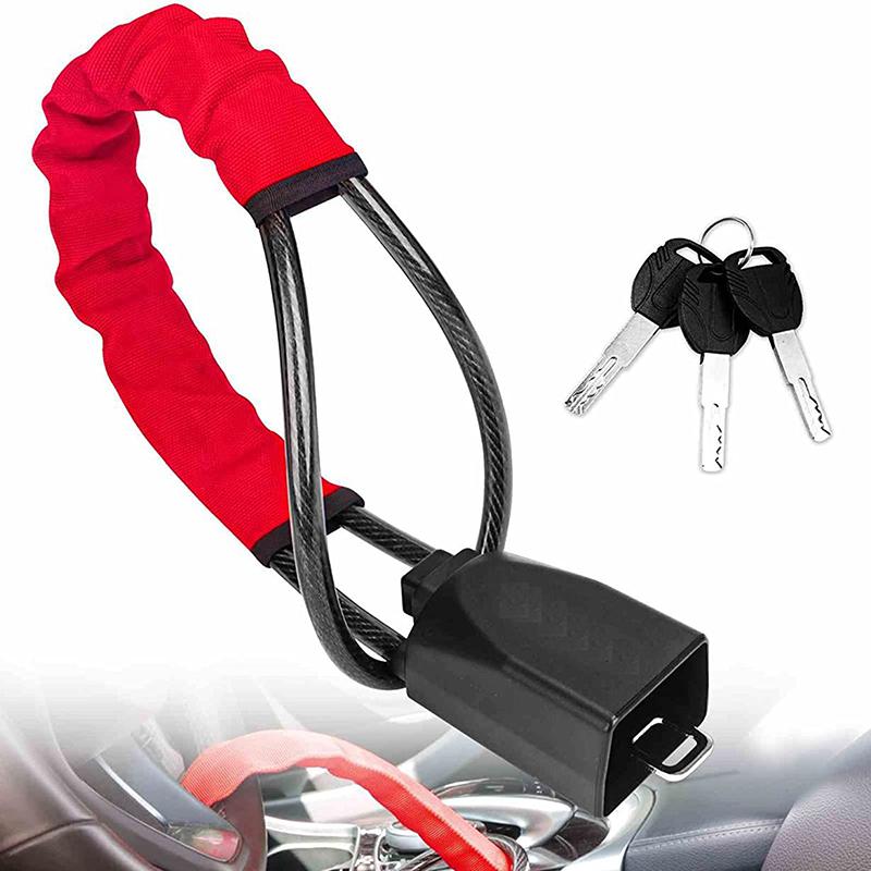 Khóa thiết bị chống trộm, 1 bộ, cho xe tải, SUV, Van, RV, Khóa vô lăng ô tô Thông Dụng với khóa dây an toàn, Khóa chắc chắn 6