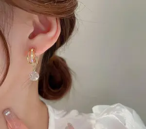 AT74 -- Anting Princess Mely Earrings Fashion Korean Model Simpel dan Elegant Anti Karat Anti Luntur