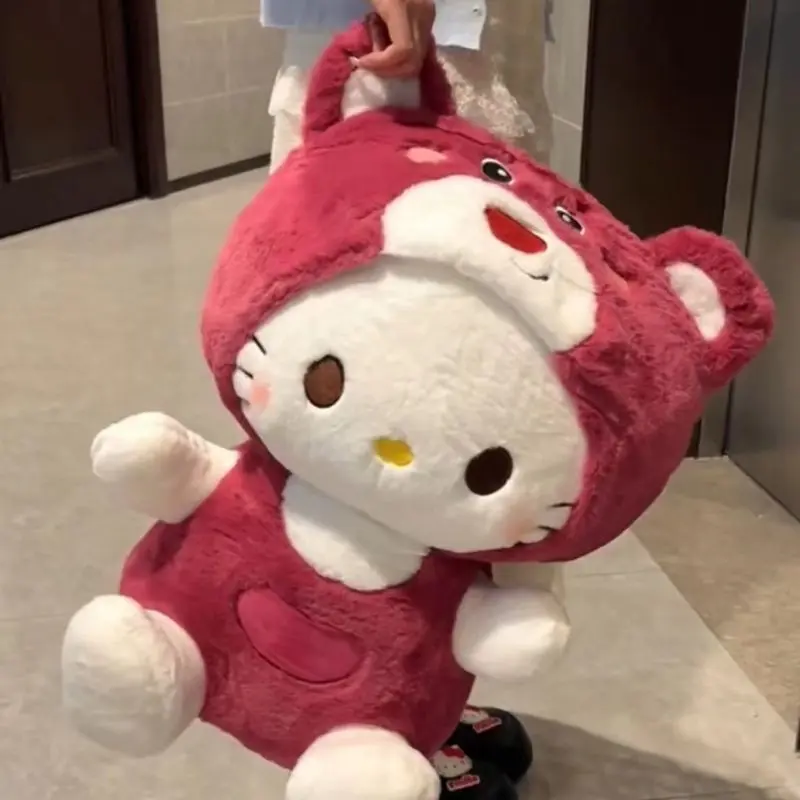 Đồ Chơi Nhồi Bông Gấu Dâu Tây, Thiết Kế Hello Kitty, Tiktok Cùng Phong Cách, Biến Hình Hello Kitty, Gối Hello Kitty, Thích Hợp Làm Quà Tặng Ngày Lễ Tình Nhân