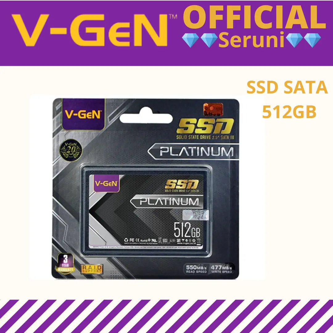 (SERUNI) SSD PLATINUM V-GEN SATA 3 Solid State Drive 2.5" 512GB