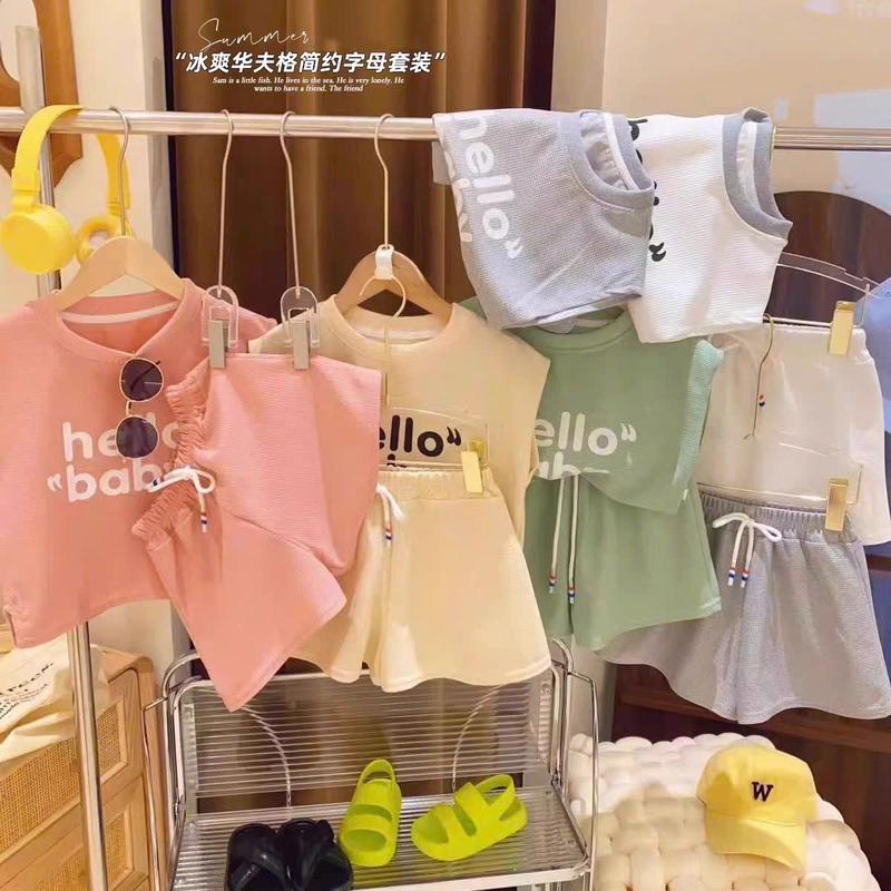 COMBO 3 Bộ đồ 3 lỗ bé gái mẫu HELLO BABY sz9-38kg chất su co dãn 4 chiều quần áo bé gái mùa hè 6