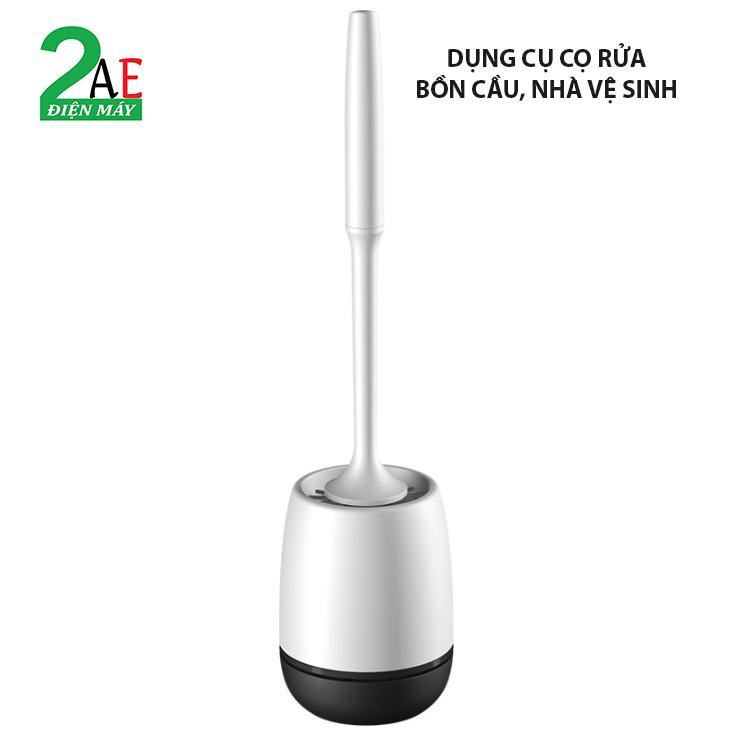 Cọ bồn cầu cao cấp kèm ống cắm Toilet Cao Su nhựa bền chổi tròn 4
