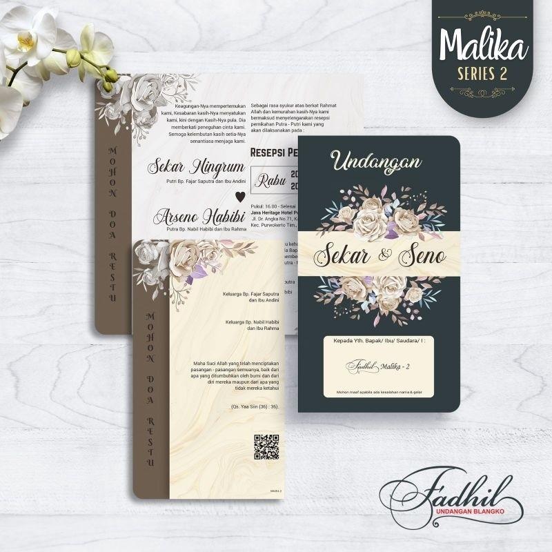 Undangan Pernikahan FADHIL MALIKA 02 Elegan Modern Paket Lengkap 100 PCS Gratis Label & Plastik - JanjiKita | Default