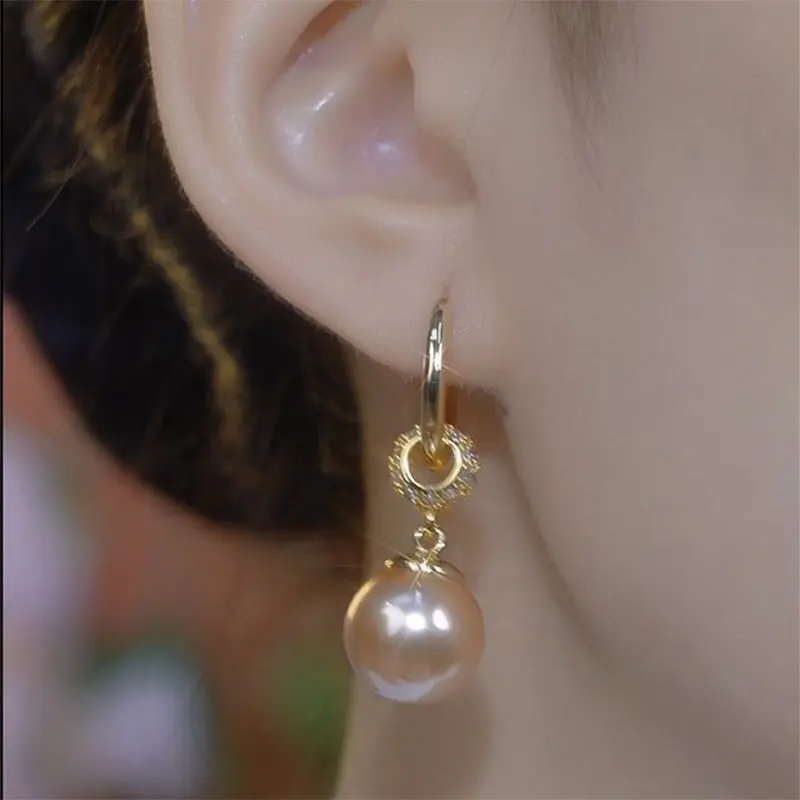 Bông Tai Nữ Đẹp 2025 - Hoa Tai Ngọc Trai Sâm Panh Cao Cấp - Khuyên Tai Kim Cương Độc Đáo Thanh Lịch - Hoa Tai Đinh Tán Tinh Tế - Phụ Kiện Thời Trang Sang Trọng Cho Phụ Nữ 3