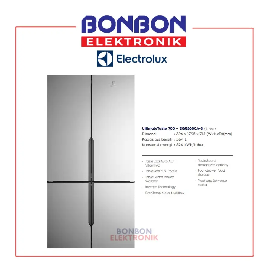 Electrolux Kulkas Side by Side 562L EQE5600A-S / EQE5600A S