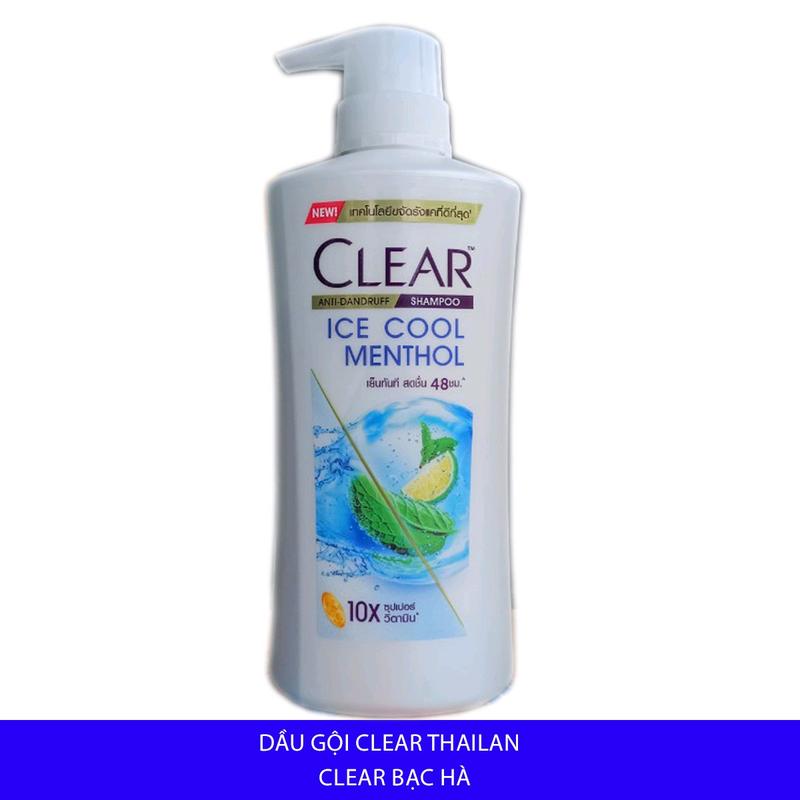 Dầu gội đầu clear Thái lan bạc hà chai 370ml Chống gàu Kiểm soát dầu Women Nữ