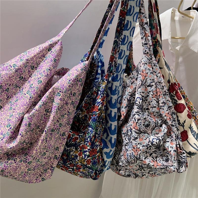 Product Introduction of Fashion Floral Single Shoulder Bag Lazy Style Cotton Canvas Female Handbag Large Capacity Shopping Bags Ladies 9