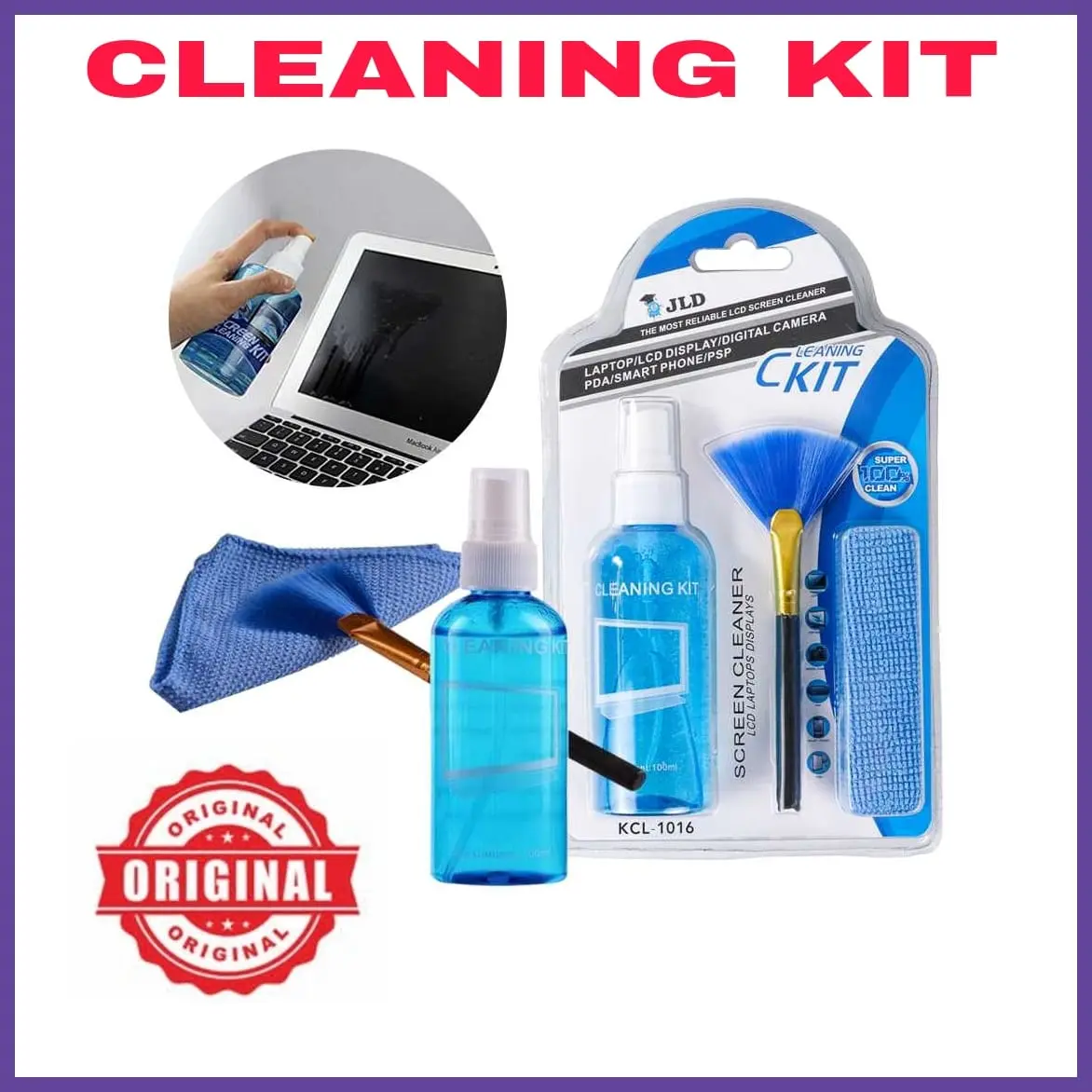 Cleaning Kit Pembersih Layar LCD Laptop Lensa Kamera - KCL-1016 Plastik Camera