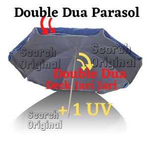 Payung Tenda JUMBO Double DECK Dua Lapis +1UV silver 280cm=56inch 2