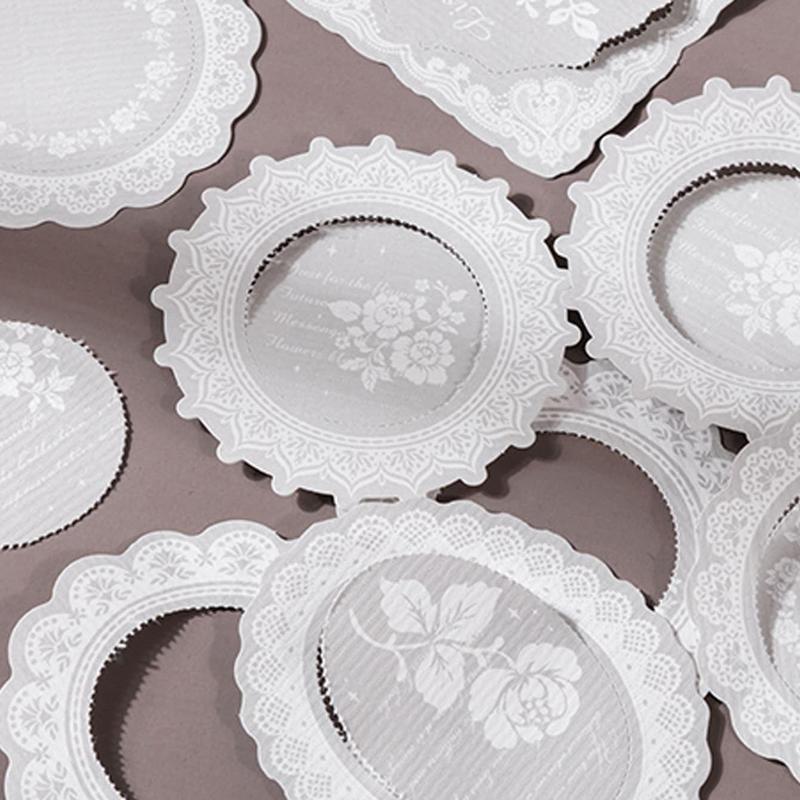 Vintage Lace Pattern Material Paper, 100pcs/box Mixed Style Scrapbooking & Stamping Paper, DIY Decorative Material for Scrapbooking & Journal Making 3