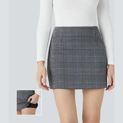 High smartups waisted plaid skirt 8x10