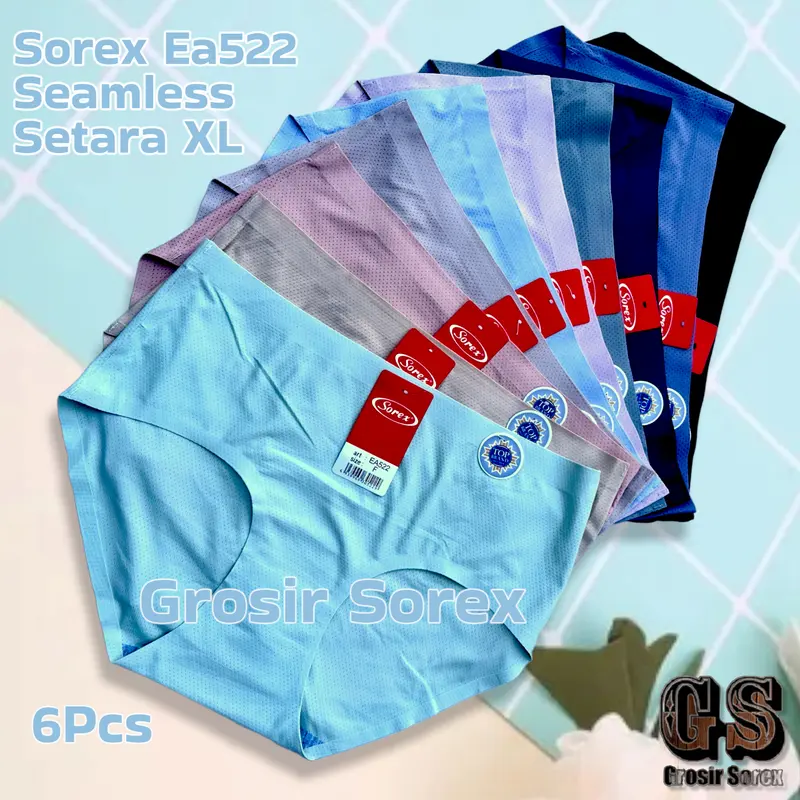 Sorex Ea522 Seamless Pants Celana Dalam Wanita Dewasa Lembut Tanpa Jahitan Premium Quality Isi 6Pcs 0