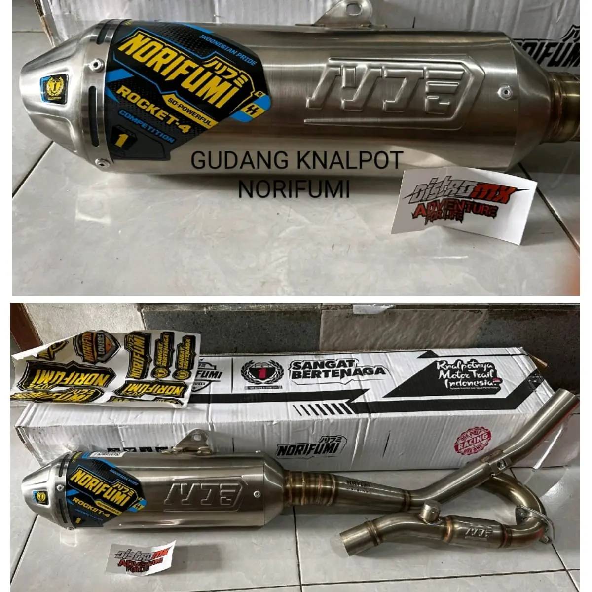 Knalpot norifumi rocket 4 ss kompetisi logo baru klx150 crf150l wr155 d-tracker pemasangan PNP Mesin Motor Motorcycle Pick copy crf Piston
