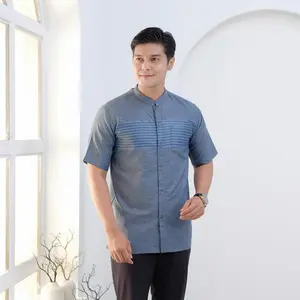[Exclusive Sekali Produksi] NIGOS Al-Ghazi NEW Koko Dewasa Katun Madinah Lengan Pendek dicuci dengan - Grey, XS