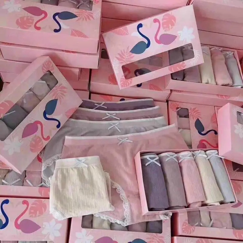 Hộp 5 Quần Lót Nữ Hồng Hạc, Quần Chip Nữ, Hộp 5 quần chíp nữ cotton hồng hạc co dãn 4 chiều 5